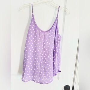 LOFT Lilac Camisole with White Dot Print
